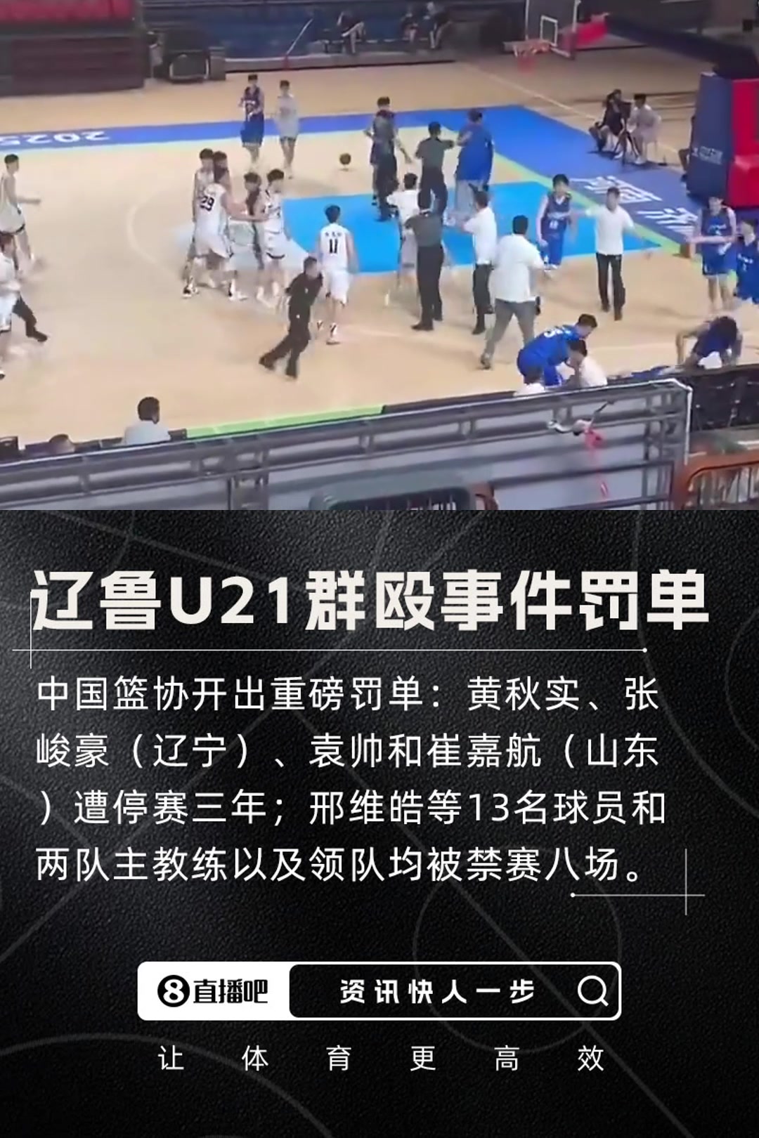 [体育资讯]重磅辽鲁U21群殴事件罚单：黄秋实等4人停赛3年 17人禁赛8场(图5)
